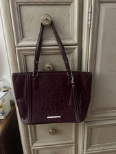 Brahmin Leather Shoulder Bag Deep Burgundy