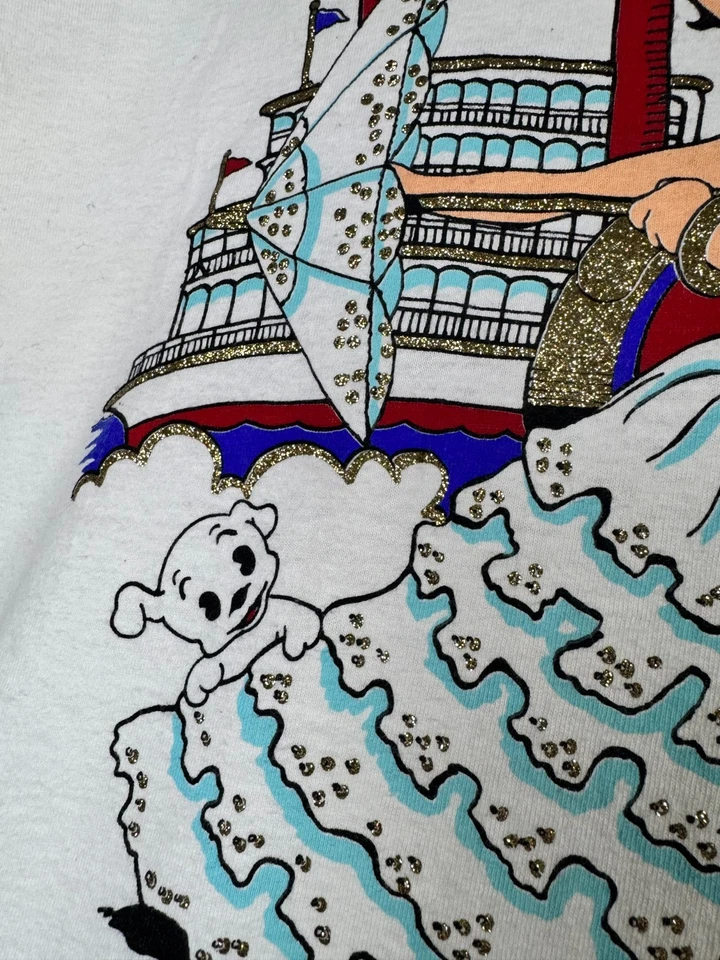 Vintage Betty Boop T Shirt Women Medium White Jumers Casino Rock Island USA Made - Image 4 of 4
