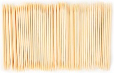 2400 Count Bamboo Wooden Toothpicks - Wood Round Double-Points Teeth Tooth Picks