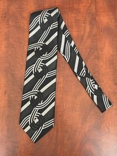 Steven Land Silk Tie 61x4" Black  Gray
