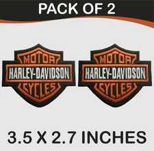 Pack Of 2 Harley Motorcycles Iron On Patch-Sew Patch-Embroidered Patch 3.5"x2.7"