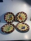 Set Of 4 Lenox Winter Greetings Everyday TARTAN 10 3/4" Dinner Plates Birds Red