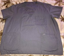 Scrub Top, Men's Gray Medical Uniform Shirt, Landau, Size Large