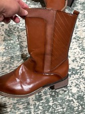 womens boots size 10 Faux Leather Zip Up