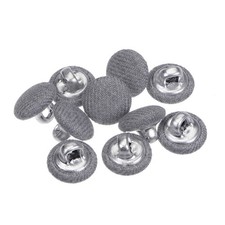 10pcs Fabric Cloth Covered Button 10mm Metal Round Sewing Buttons Grey