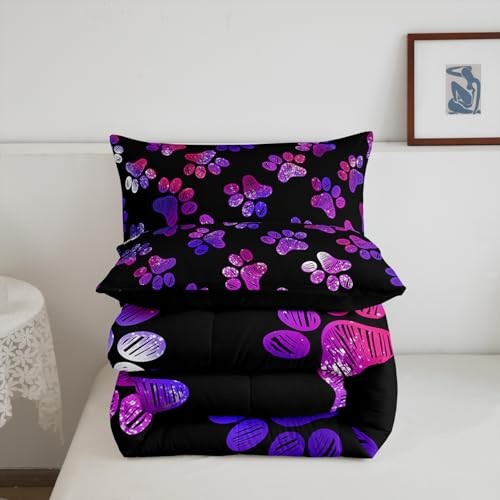  Dog Lover Comforter Set Size Watercolor Dog Duvet Insert Animal Twin Paw Print