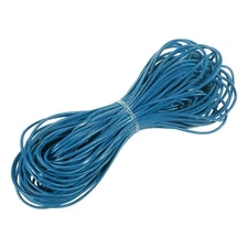 Faux Leather Cord Round Leather String, 1.5mm x 20m, Lake Blue
