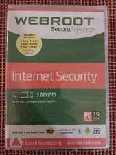 Webroot Secure Anywhere Internet Security 2006-2017 NEW, Sealed