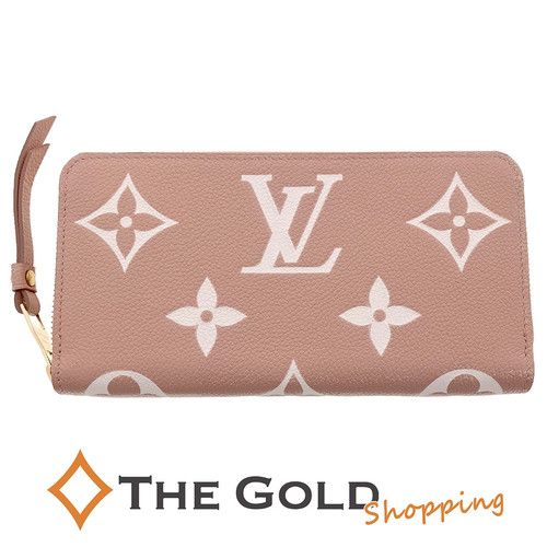 LOUIS VUITTON Zippy Wallet Monogram Empreinte Bicolor Rose M81645 Used