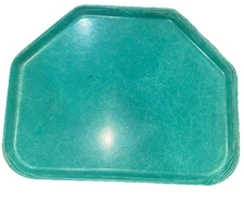 (4) VTG Si Lite Green Half Octagon Lunch or Art Tray