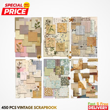 450PCS Vintage Scrapbook Supplies Kit Junk Journal Floral Stickers Planner DIY