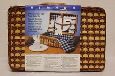 Vintage Picnic Basket for 4 Persons Wicker Camping Baskets Set J5