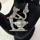Vintage Pewter Cherub Big Steam Hot Cooking Pot  Brooch Pin  Victorian Nice — photo 6