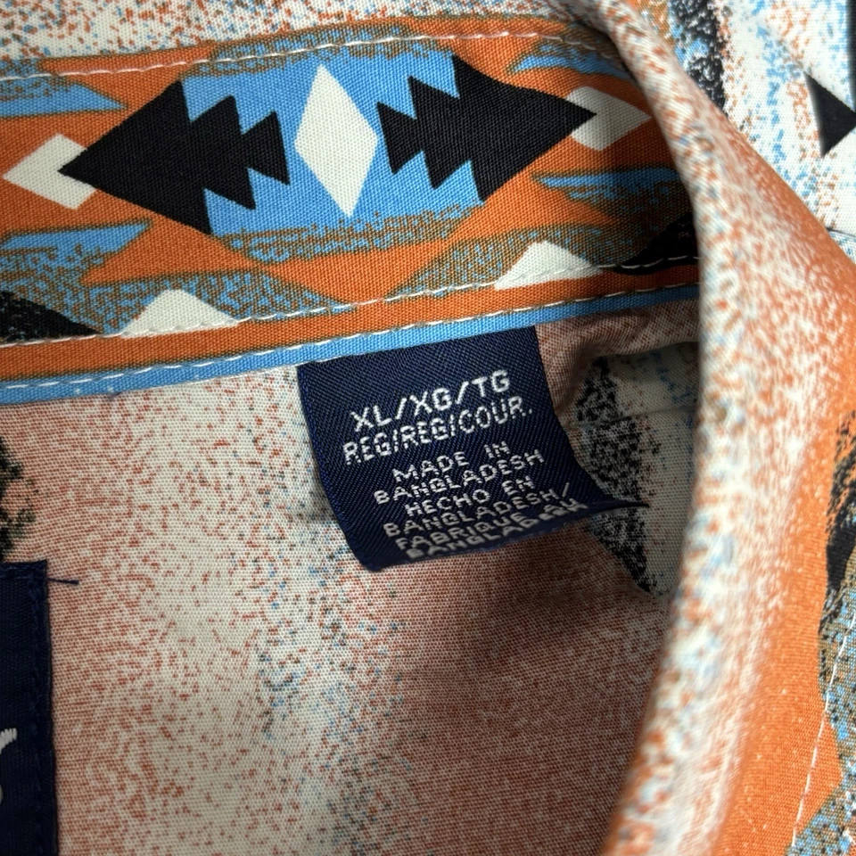 Wrangler Mens Checotah Southwestern Pearl Snap Shirt XL Western Country New - Image 3 of 4