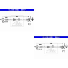 2x ATE Bremsschlauch Bremsleitung Vorderachse passend für Audi A2 8Z0 1.4