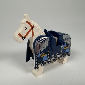 LEGO Castle Dark Blue Horse w/ Printed Armor Barding &ndash; 7093 Skeleton Tower 2007