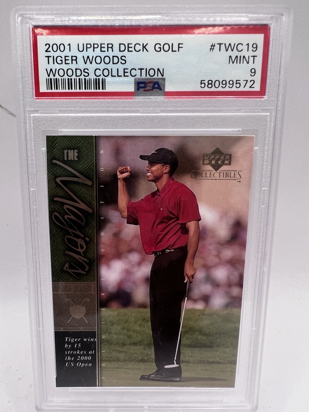 2001 Upper Deck TIGER WOODS RC #TWC19, Woods Collection PSA 9, THE GOAT!