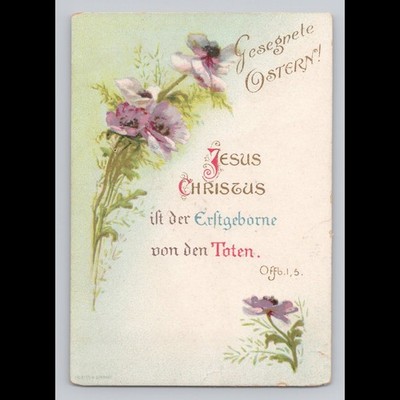 Vintage Easter Postcard Germany Religious Text Unposted Scenic Collectible View