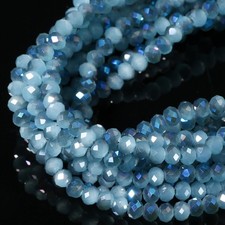 5 Strands 4mm AB Lake Blue Color Half 4mm 5 Strands ,