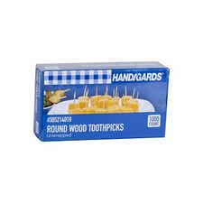 Handgard Wood Toothpicks 12,000 Ct 2.5" Round Unwrapped Foodservice Bulk