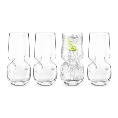 Final Touch Bubbles Seltzer/Bubbly Beverage Glasses - Set of 4-17 oz (500 ml)
