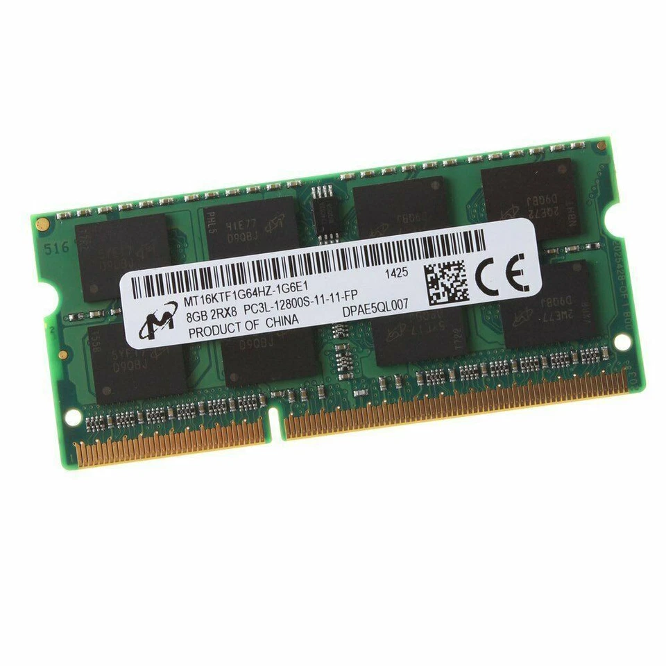 Micron 8GB DDR3L 1600MHz PC3L-12800S 204Pin 1.35V 2Rx8 SODIMM Laptop Memory RAM - Image 4 of 4