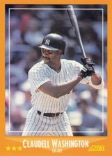 1988 Score Baseball Claudell Washington #579- Yankees