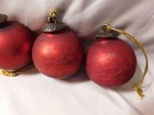 Vintage Kugel Style Red Crackle Glass Christmas Ornaments Lot of 4 — photo 6