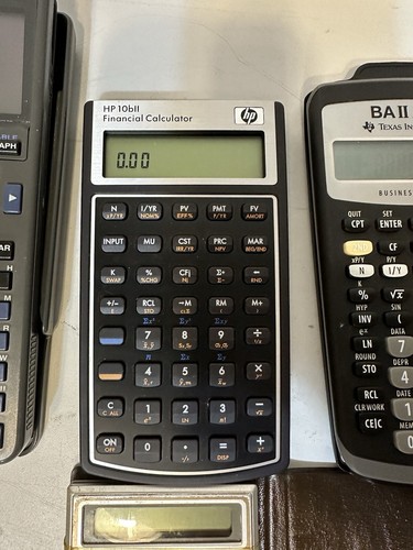 Lot of 4 Used  Calculators TI82, TI BA II Plus, HP10 & Sharp EL 606 - Picture 3 of 8