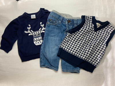 old navy baby boy vest gymboree sweater with reindeer and Gap