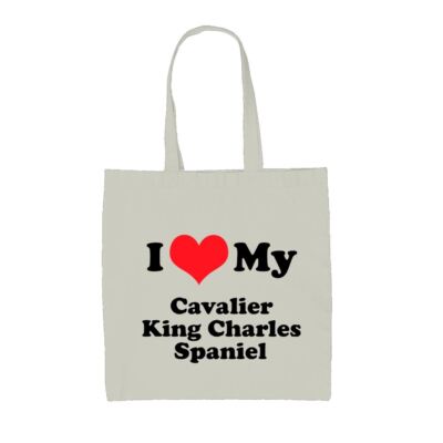 I Love My Cavalier King Charles Spaniel - Canvas Tragetasche - Hund Welpe