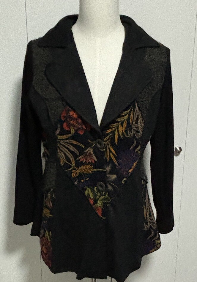 Vintage Concept Patchwork Sweater jacket Blazer w… - image 1