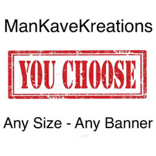3 Sizes - ANY Single Decal Banners in my Shop. SAMPLE PRODUCT YOU PICK
