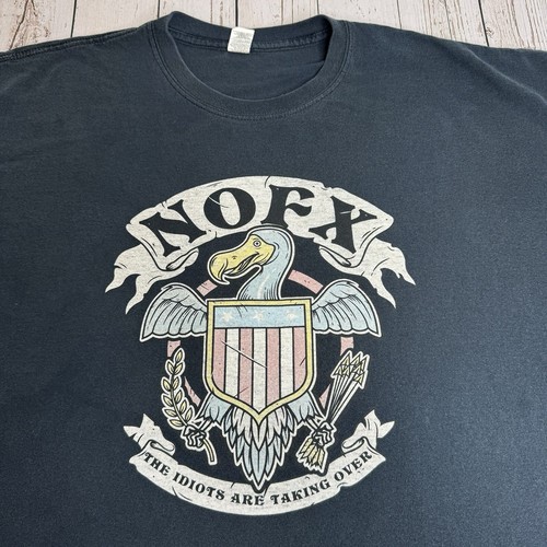 Vintage NOFX Band Dodo Bird Idiots Are Taking Over T Shirt Mens XXL Rare Black
