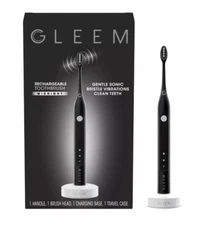 GLEEM Rechargeable Electric Toothbrush, Midnight Black Séale Fabric.