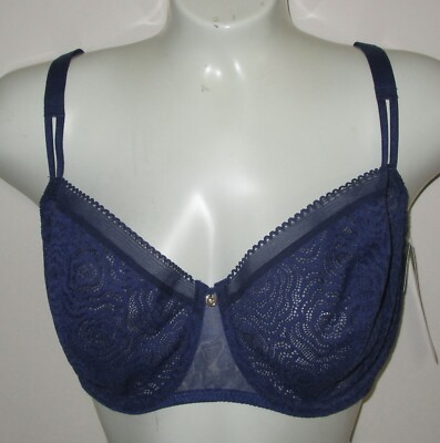 CHANTELLE~34DDDD 34G~13B5~Blue C JOLIE Lace Demi Underwire Bra