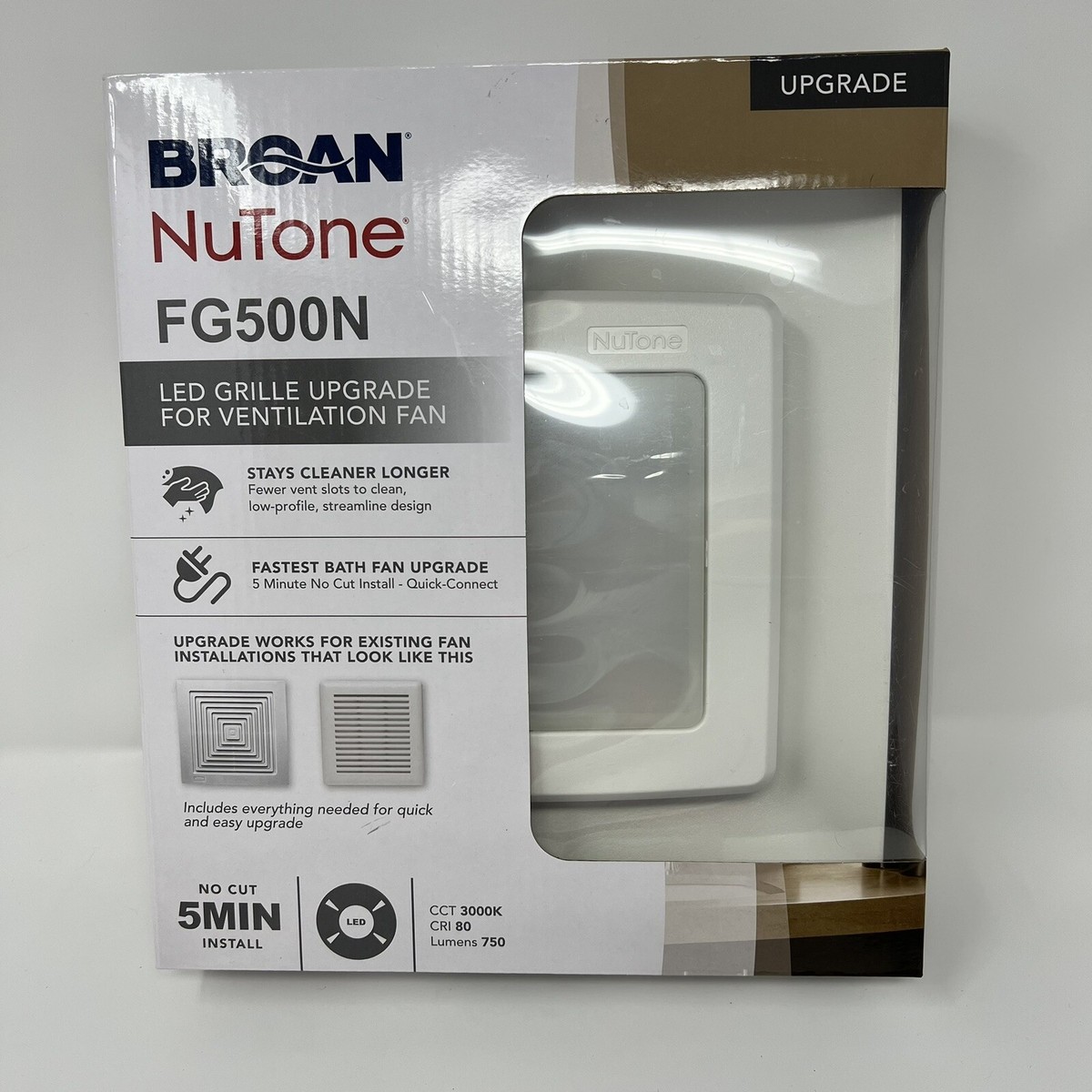 Broan NuTone FG500N LED Grille Upgrade For Ventilation Fan,CCT 3000K CRI 80  | eBay
