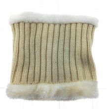 Unbranded Women's Neck Warmer Scarves Ribbed Faux Fur Color Ivory