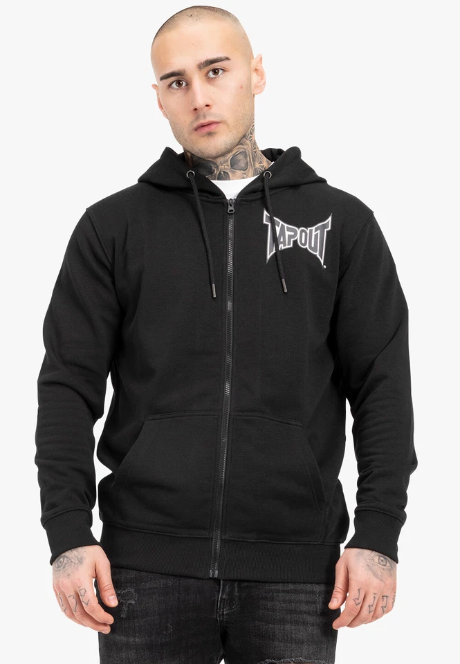 Tapout Herren Zip Hoodie Octagon in Black / White / Grey 940036 - Bild 4 von 4