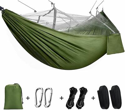 2 Personen Camping Hängematte mit Moskitonetz Zelt bis 300kg 260X140cm Hammock