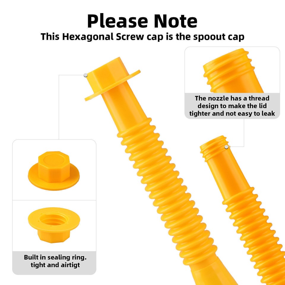2024 Upgraded Plastic Gas Can Spout Nozzle Vent Kit Replacement for Plastic Gas Cans Old Style Cap for most Blitz/Midwest,for Scepter and Briggs & Stratton gas cans