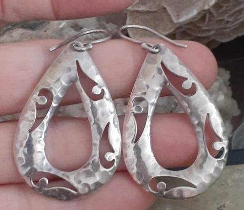 Silpada Sterling Silver Teardrop Shape Earrings Signed 925 India - Picture 6 of 15