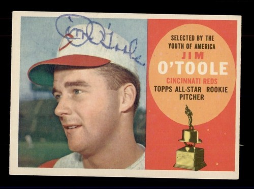 SIGNED 1960 TOPPS #325 JIM O'TOOLE ALL STAR ROOKIE AUTOGRAPH CINCINNATI REDS
