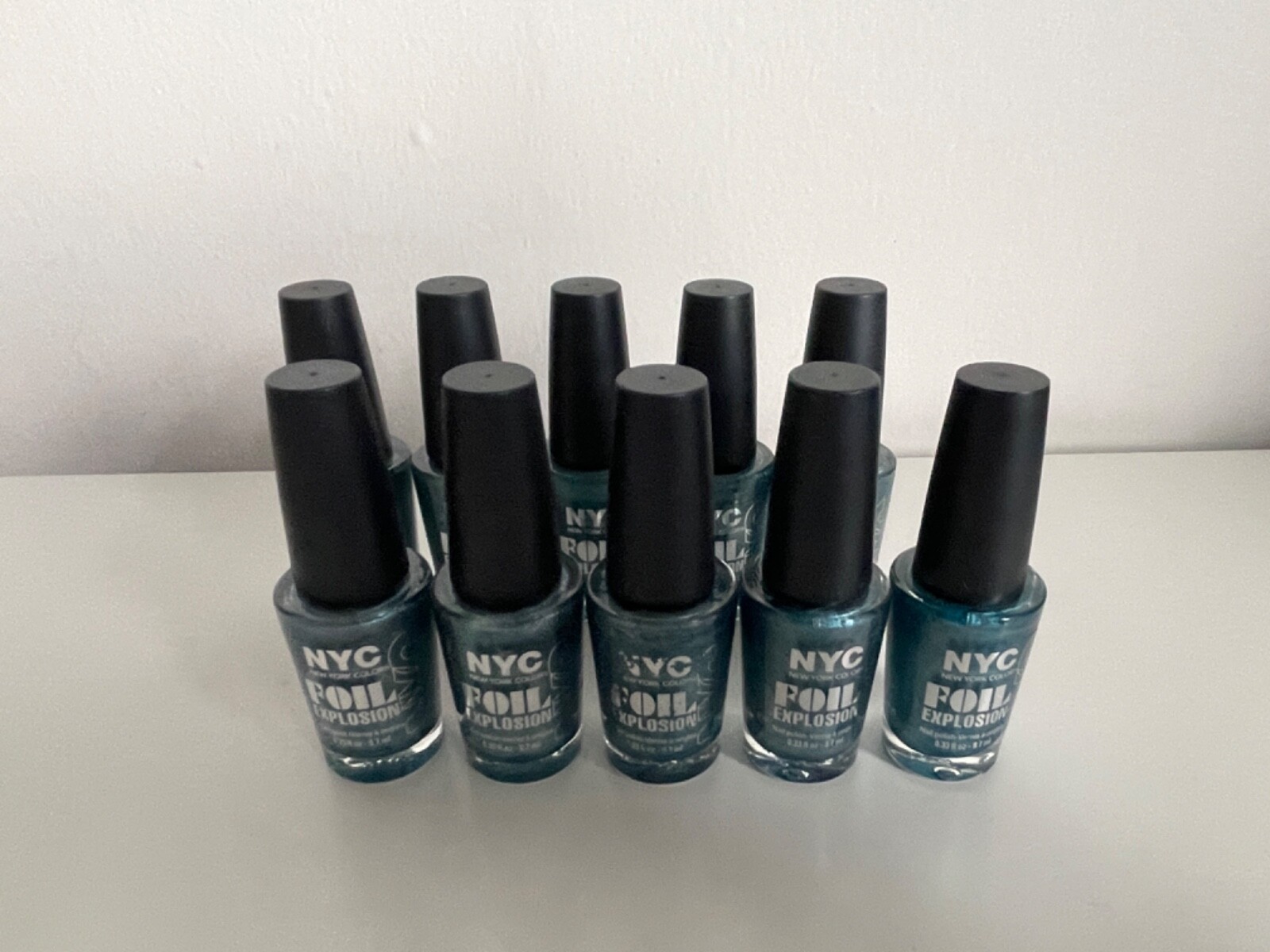 NYC New York Color Foil Explosion Nail Varnish Polish x 10 013 Aqua Mystic 9.7ml