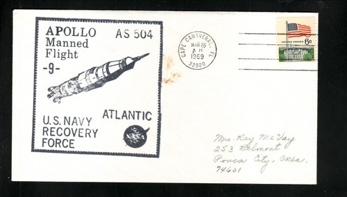 Apollo 9--1969 Atlantic Recovery Force Cacheted Cover--Cape Canaveral, Florida