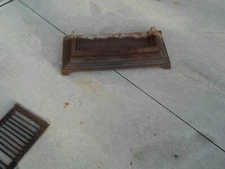 Antique Cast Iron Fireplace Surround Fender Skirt w/Railing Bumper oxidized