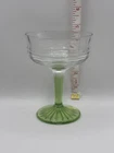 1930s vintage Anchor Hocking circle pattern stemware green stem