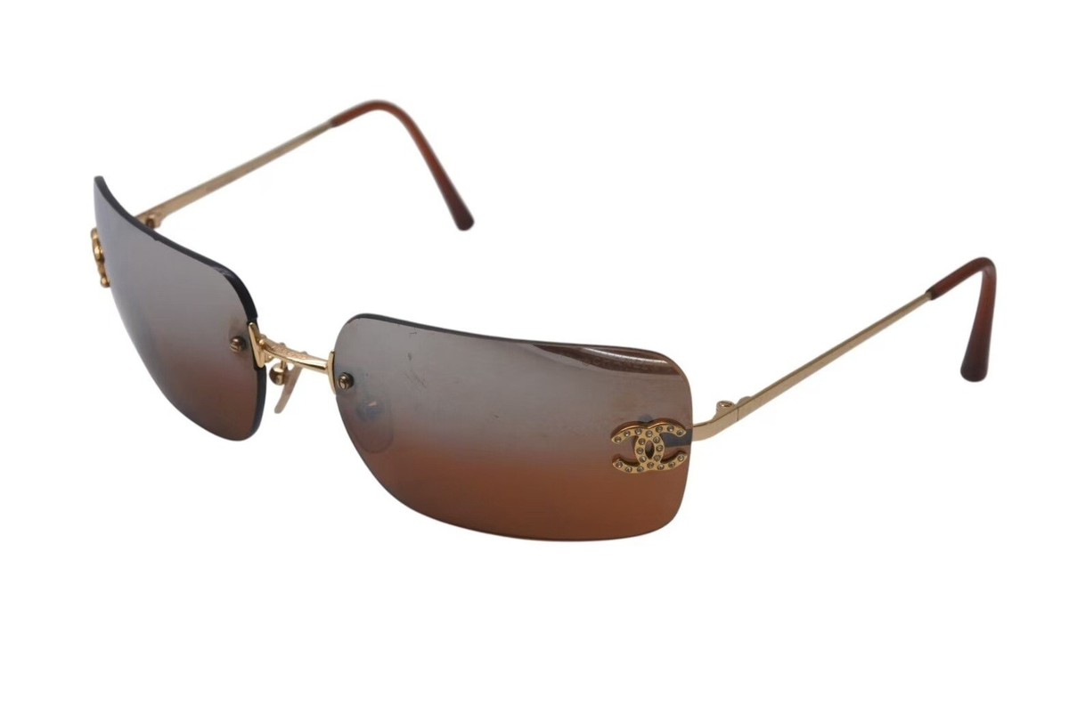 小物 CHANEL Coco Mark Rimless sunglasses Chanel CHANEL Coco Mark Colored Lens Rimless Sunglasses Pink