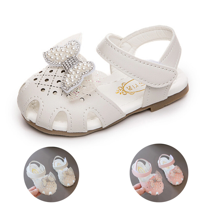 Amazon Size 13 Kids Sandals Baby Girls Infant Bow Pearl Flat