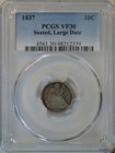 1837 Seated dime, No star, Pcgs Vf30